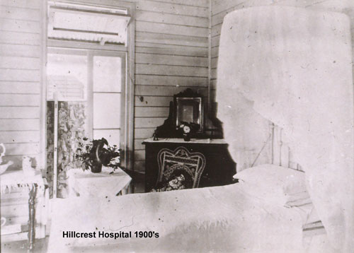 Patient's room in the Hillcrest Hospital 1900s