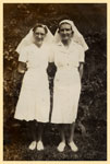 Sisters Rebie Reid and Lillian Abbott at Tannachy Hospital, Rockhampton ca.1940