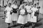 Sister Haynes with student nurses at the Rockhampton Show ca. 1962