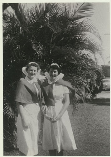 Nurses in butterfly veils Rockhampton Hospital ca. 1957
