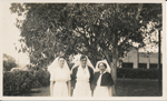 Sisters Ivy Baker and Alma Collins with an unidentified Sister at the Rockhampton Hospital ca. 1952