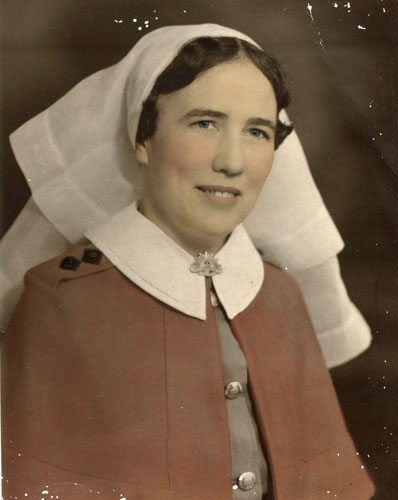 Sister Mary Alma (Alma) Collins in the uniform of the Australian Army Nursing Service in World War 2
