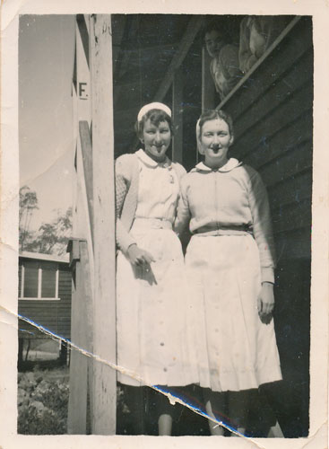 Nurses Iris Tacey and Maureen Joan Ockenden Rockhampton Hospital ca. 1954