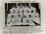 Group photograph of doctors and nurses at the Rockhampton Hospital in 1919