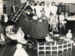 Christmas Day decorations in the Childrens Ward at the Rockhampton Hospital in 1950.