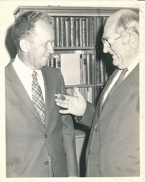 Presentation of Queen Elizabeth II Silver Jubilee Medal to Mr Cecil Pritchard, 1977