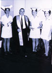 Rockhampton Hospital Medical Superintendent Mr Tom Sale with nurses at graduation 1971