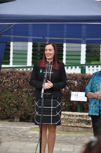 Ms Brittany Lauga MP addresses guests celebrating improvements at the Country Hospital Museum